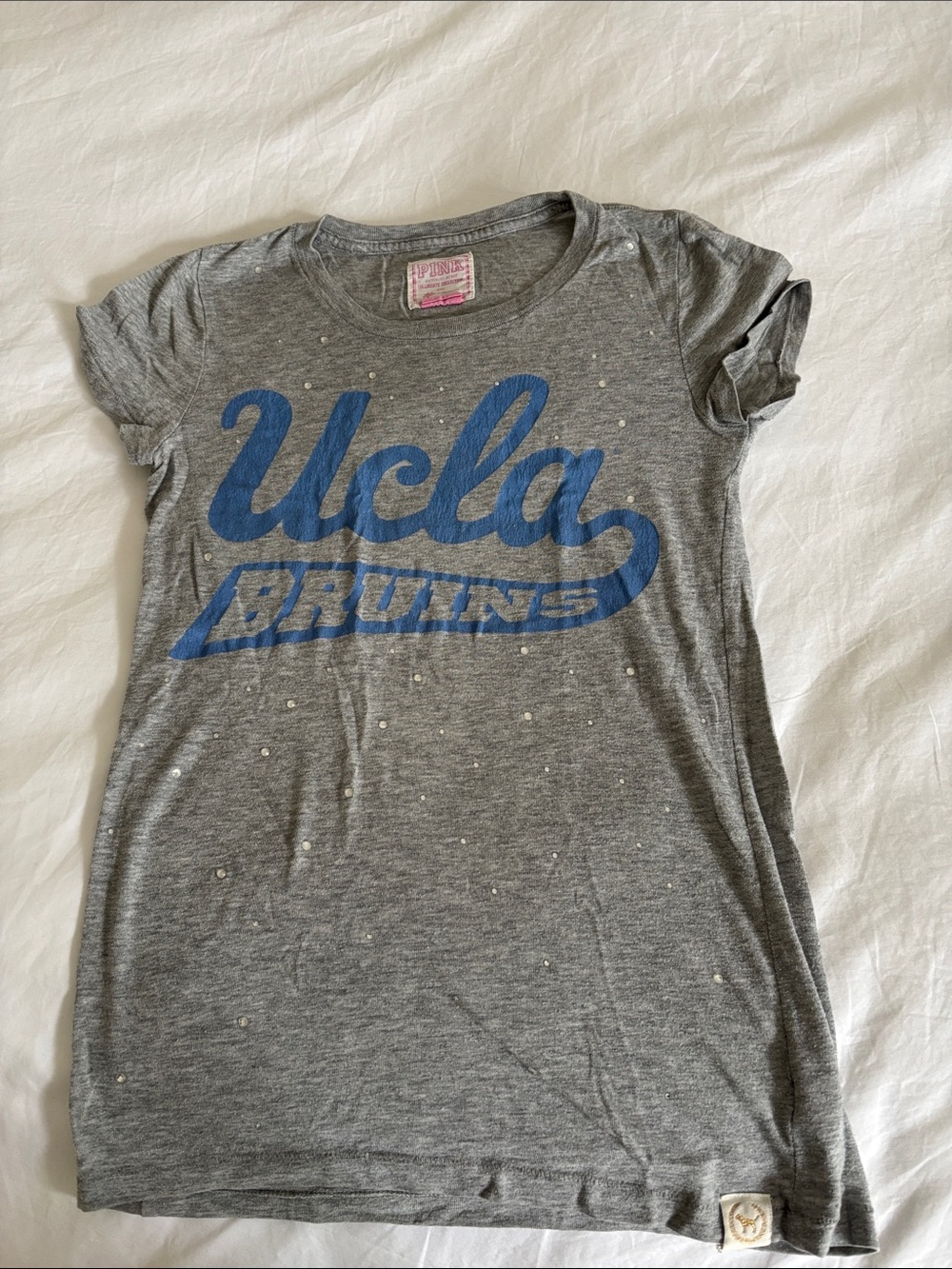PINK Victoria's Secret Gray Tee with Pink Label